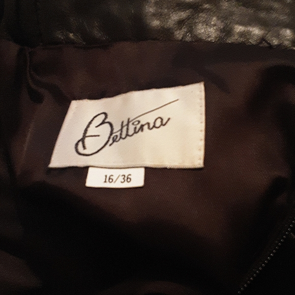 BETTINA Maxi Lined Black Leather Skirt Size: 16 - Picture 6 of 7